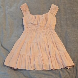 Peach Love California Light Pink Ruffled Mini Dress